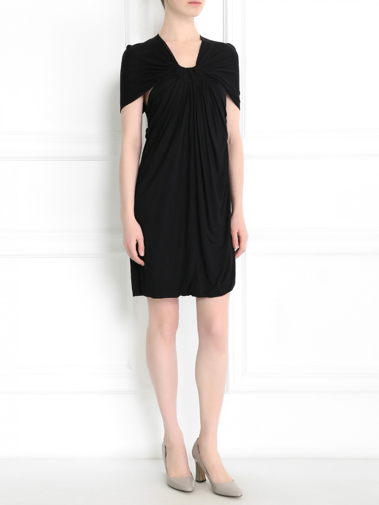 Трикотажное платье с вырезом на спине Cut 25  –  Модель Общий вид  – Цвет:  Черный