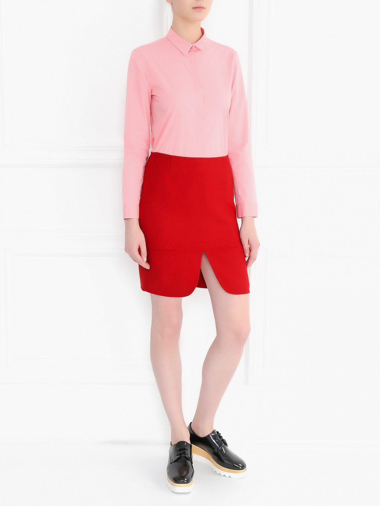 Рубашка из хлопка с длинным рукавом Jil Sander Navy  –  Модель Общий вид  – Цвет:  Розовый