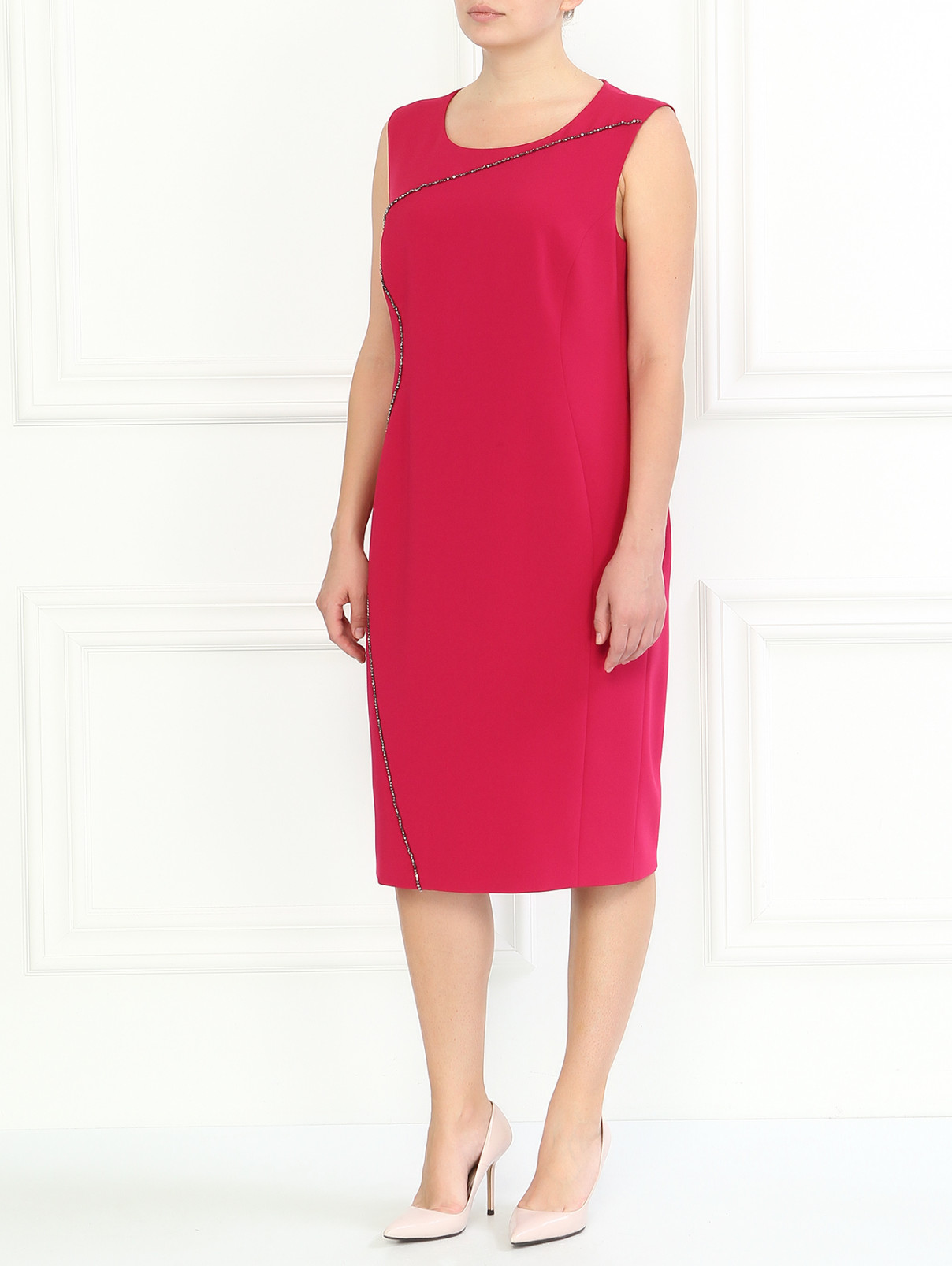 Платье декорированное бисером Marina Rinaldi  –  Модель Общий вид  – Цвет:  Фиолетовый