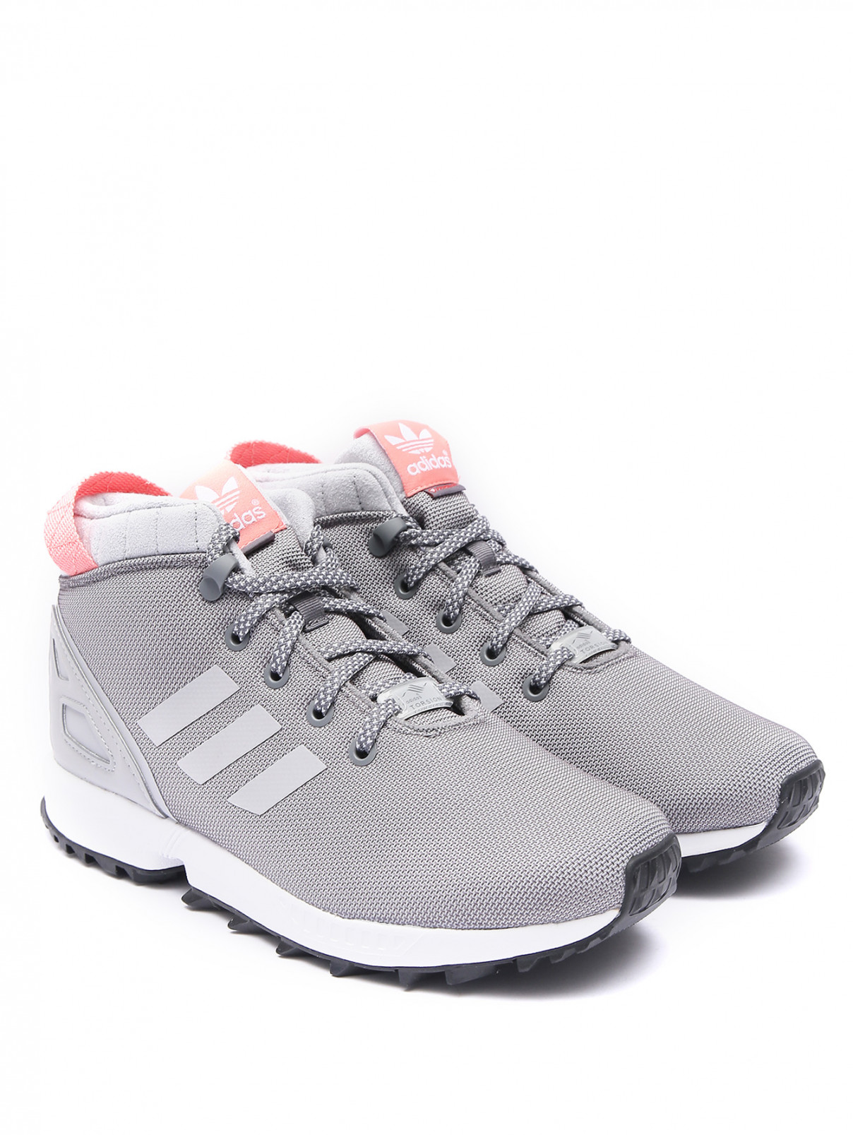 Комбинированные кроссовки с контрастной отделкой Adidas Originals  –  Общий вид  – Цвет:  Серый