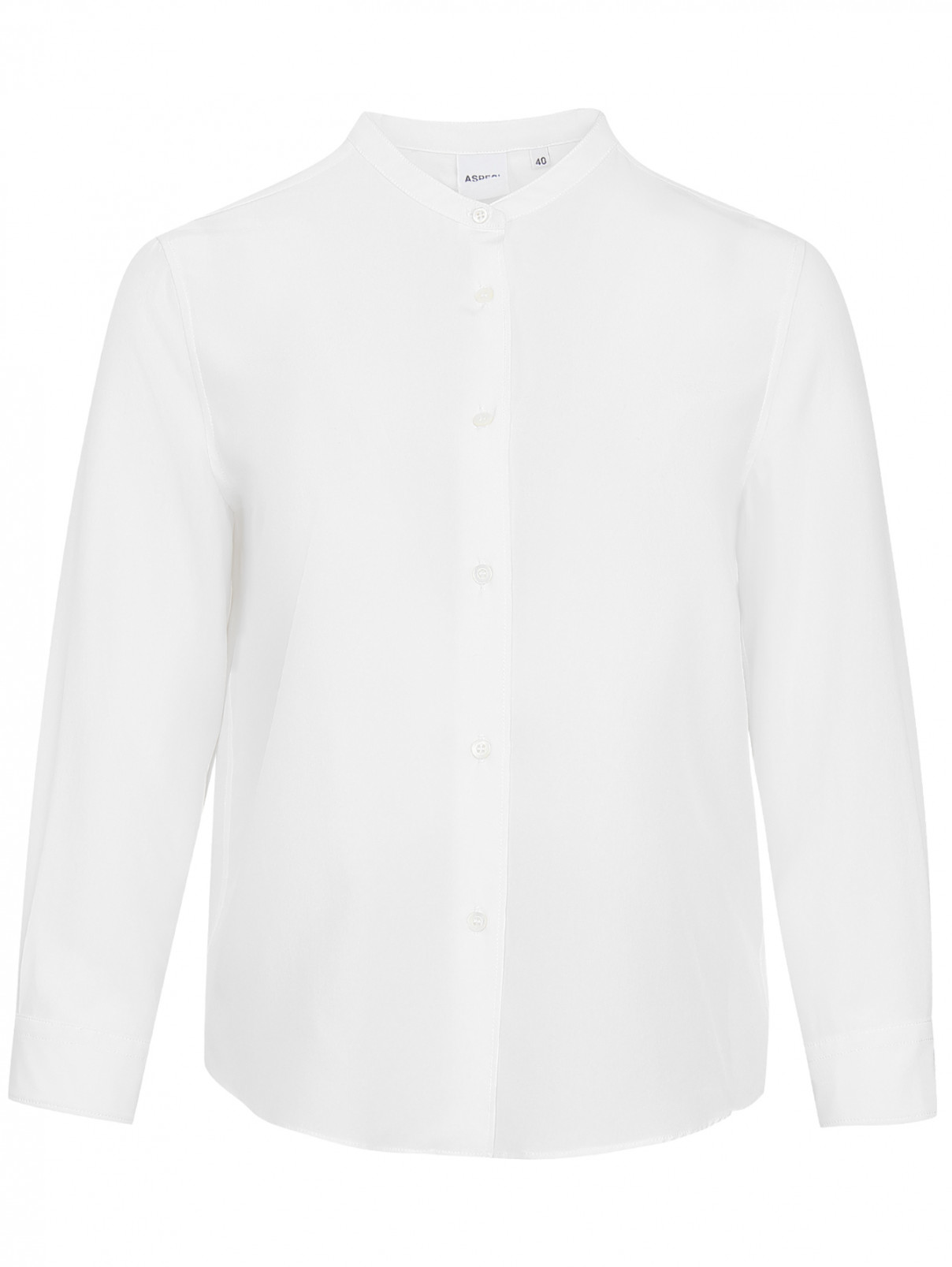 Блуза из шелка с длинными рукавами Aspesi  –  Общий вид  – Цвет:  Белый