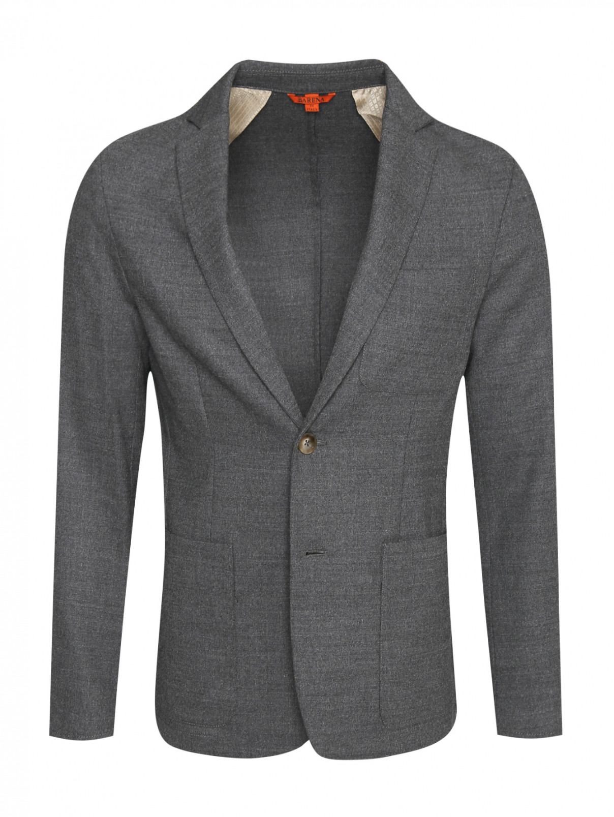 Пиджак из шерсти с карманами Barena  –  Общий вид  – Цвет:  Серый