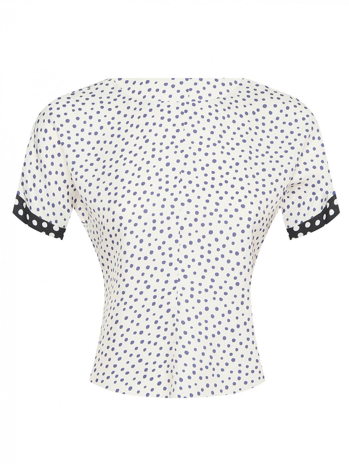 Блуза из вискозы с узором Max&Co  –  Общий вид  – Цвет:  Белый