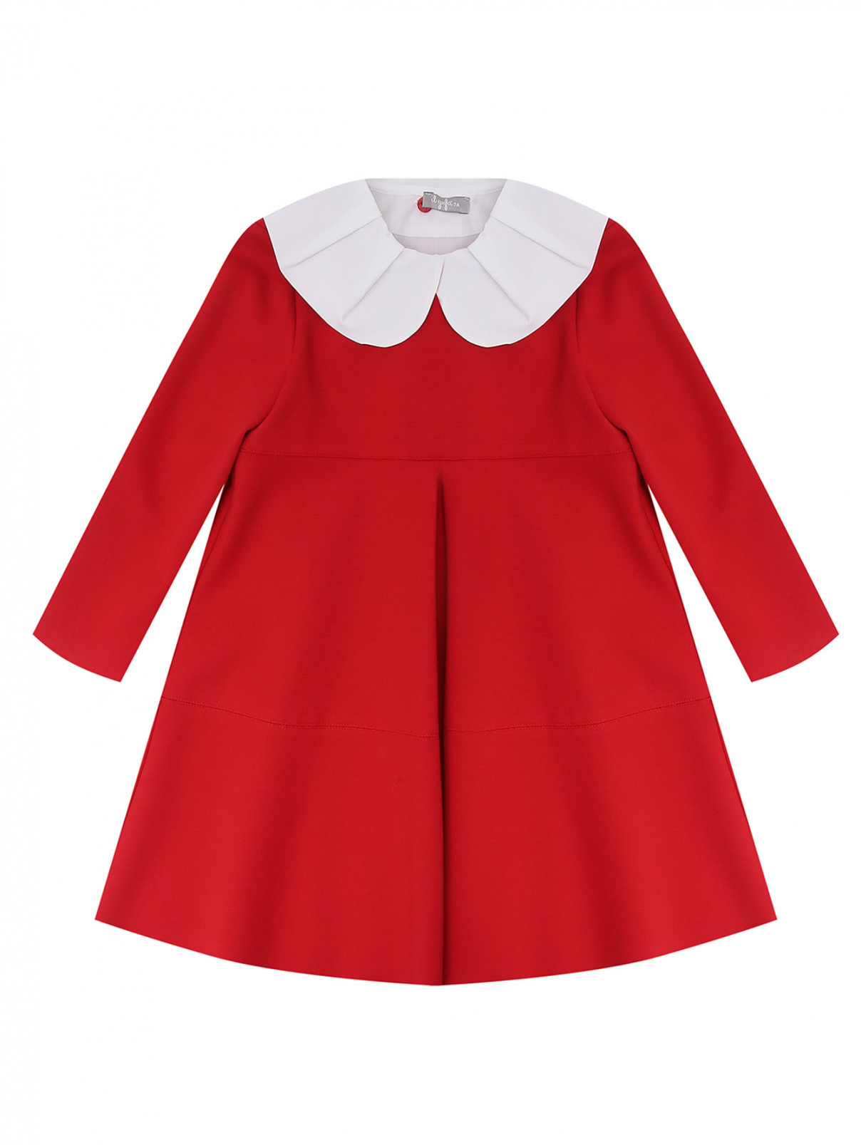 Трикотажное платье с воротником Il Gufo  –  Общий вид  – Цвет:  Красный