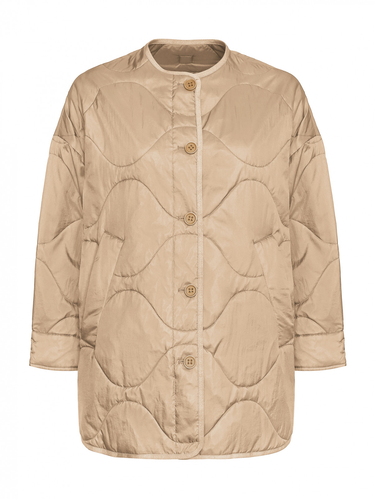 Куртка свободного кроя на пуговицах Weekend Max Mara  –  Общий вид  – Цвет:  Бежевый