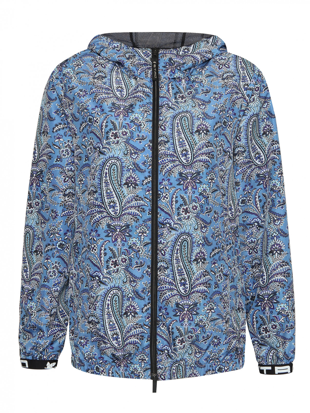 Куртка на молнии с узором Etro  –  Общий вид  – Цвет:  Синий