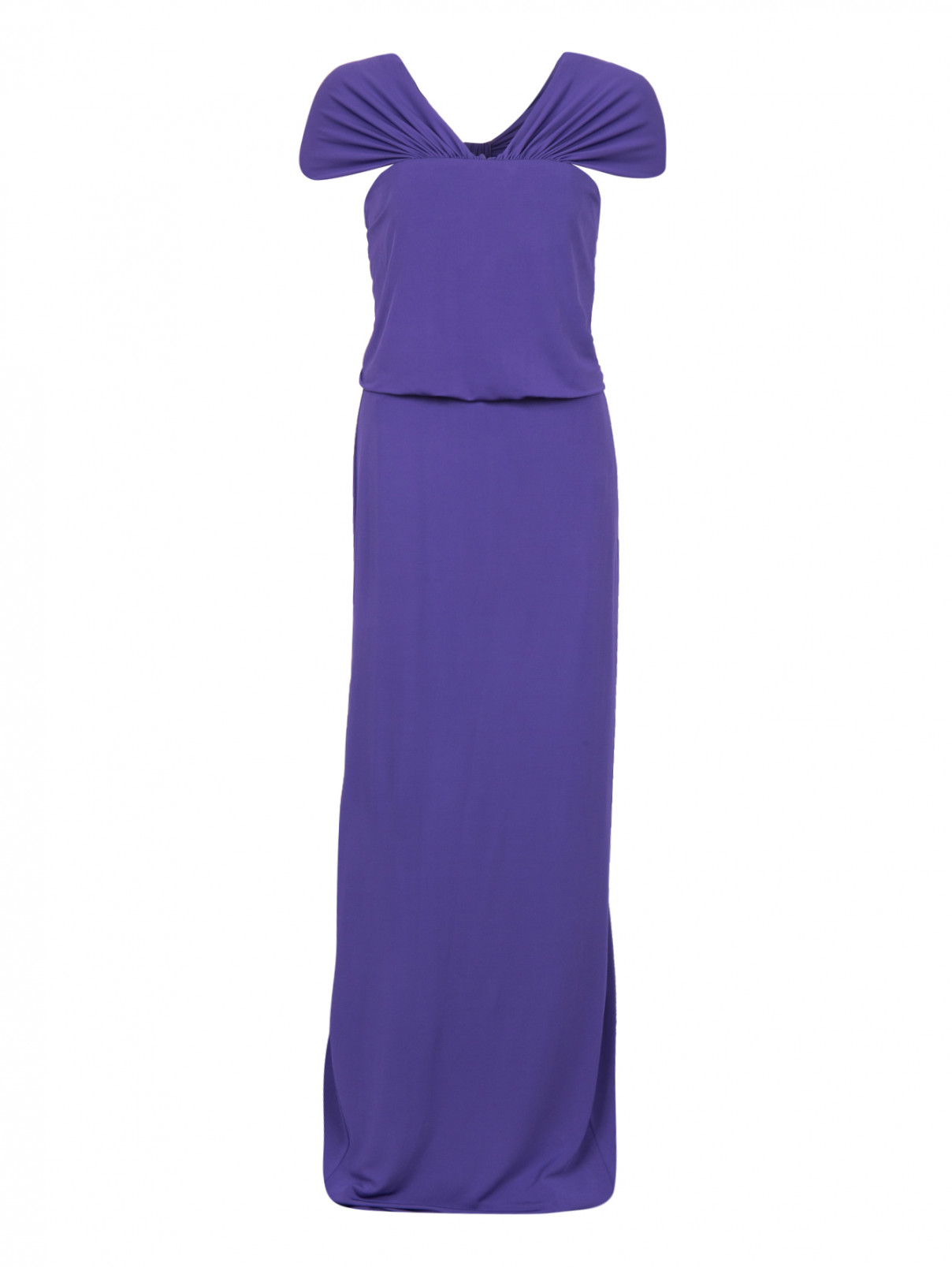 Вечернее платье макси Alberta Ferretti  –  Общий вид  – Цвет:  Фиолетовый