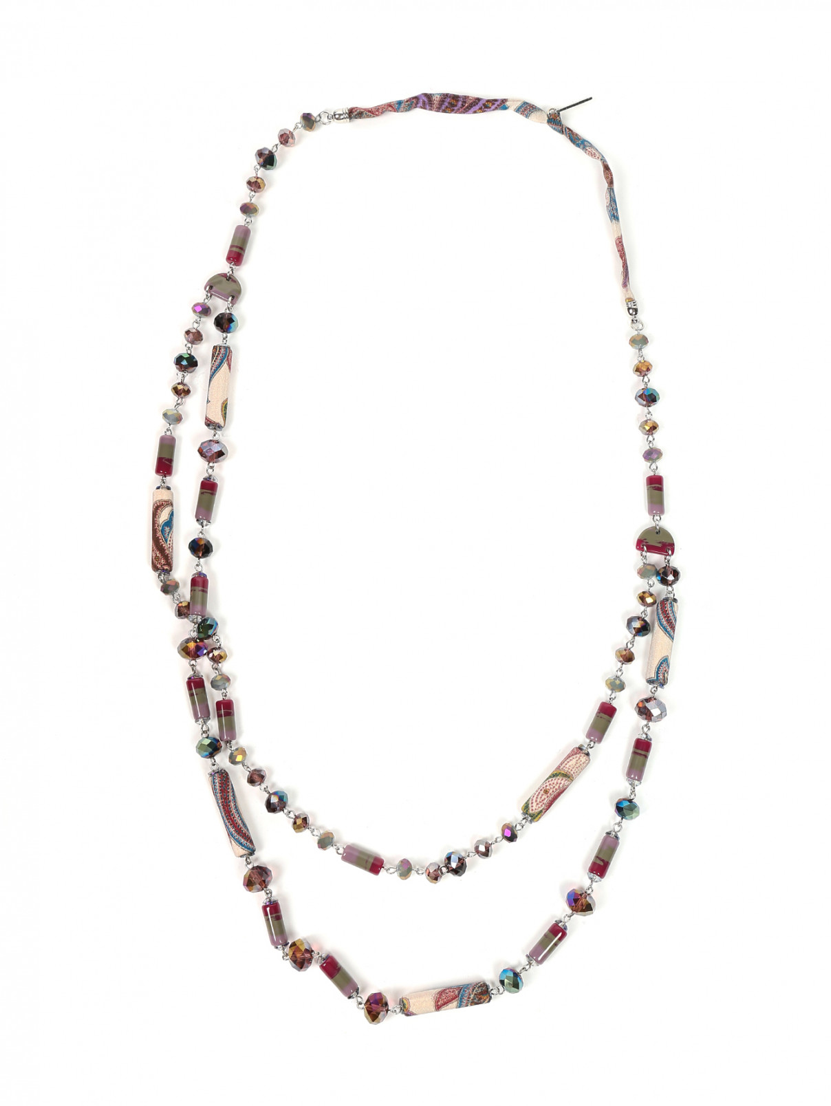 Ожерелье из шелка и стекла с узором "пейсли" Etro  –  Общий вид  – Цвет:  Узор