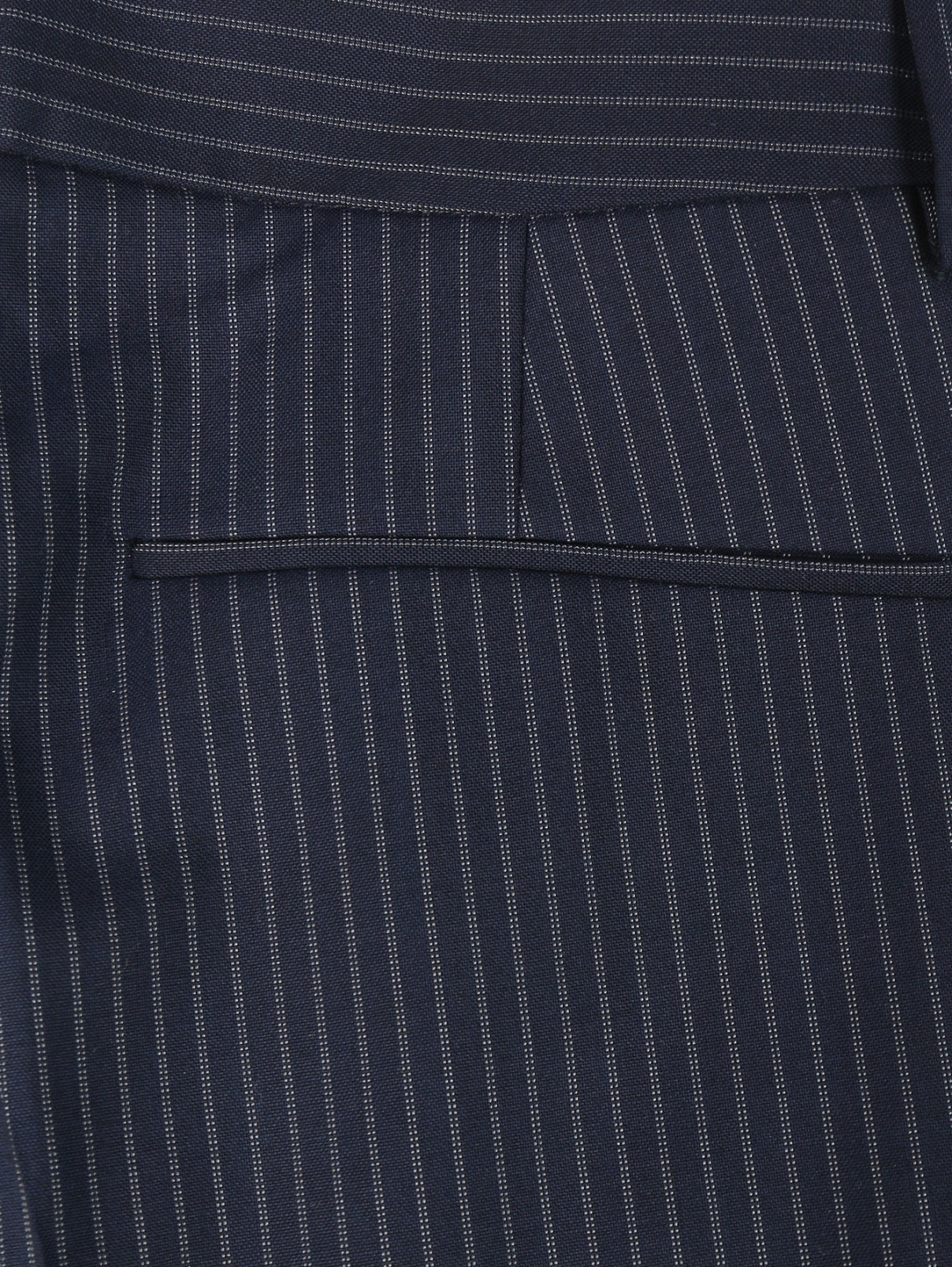 Брюки из шерсти с узором "полоска" Aquilano Rimondi  –  Деталь1  – Цвет:  Синий