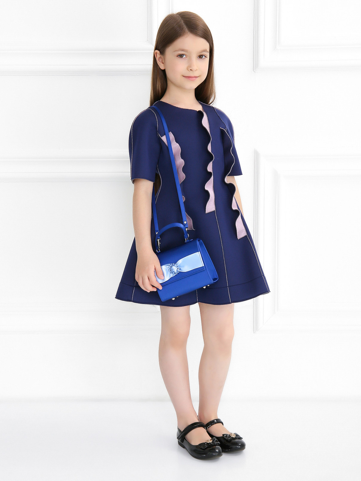 Платье с рюшами MiMiSol  –  Модель Общий вид  – Цвет:  Синий