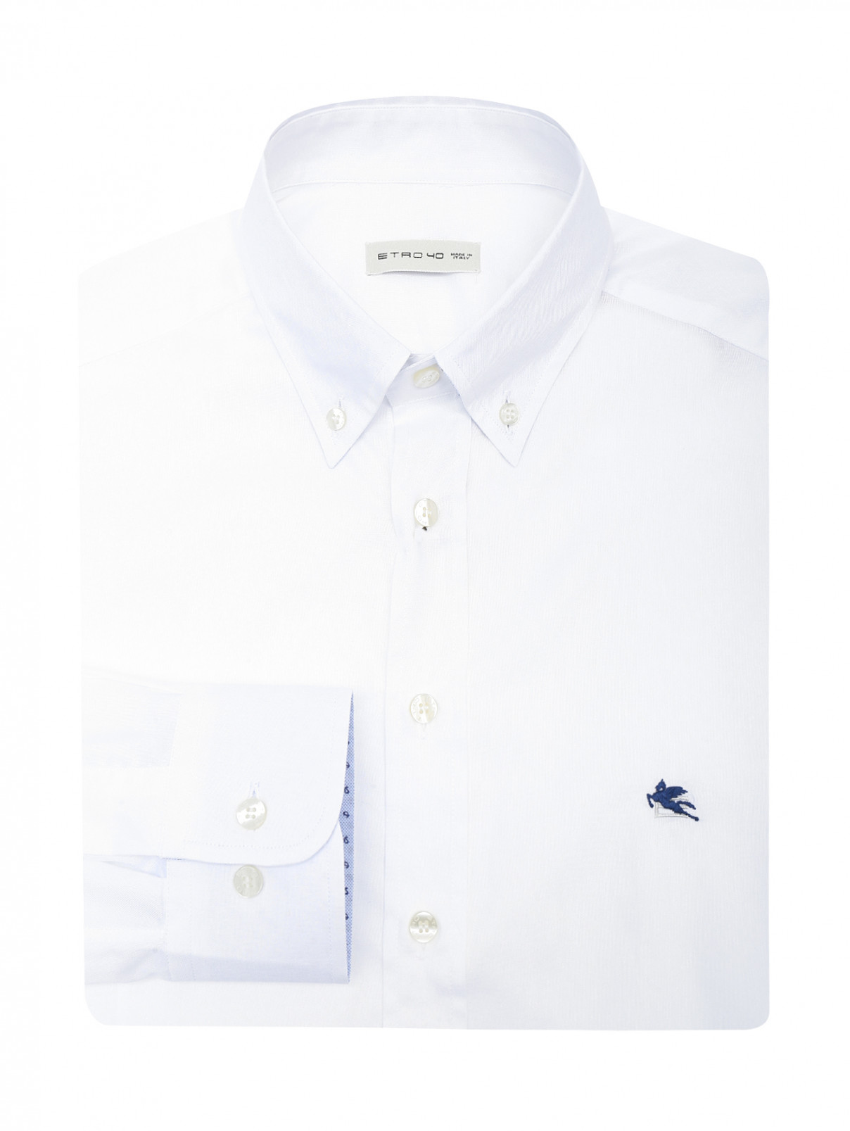 Рубашка из хлопка декорированная вышивкой Etro  –  Общий вид  – Цвет:  Белый