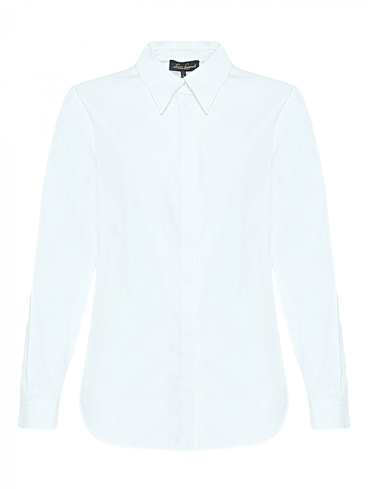 Рубашка из хлопка на пуговицах Luisa Spagnoli  –  Общий вид  – Цвет:  Белый