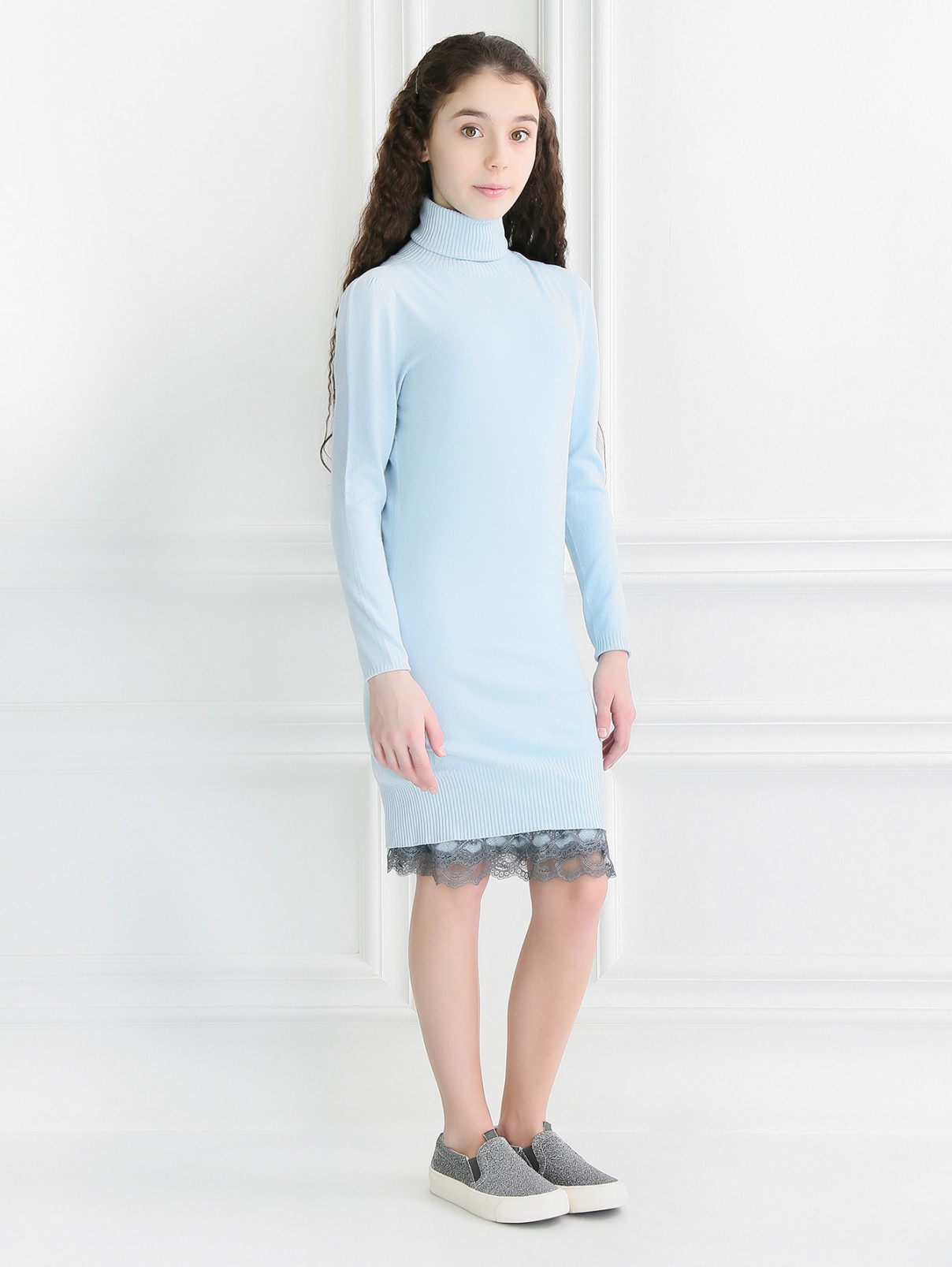 Трикотажное платье с подкладом Miss Blumarine  –  Модель Общий вид  – Цвет:  Синий