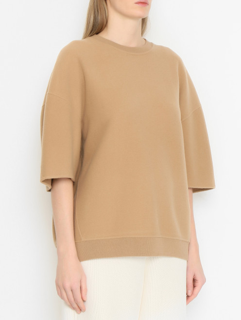 Толстовка из шерсти и кашемира с короткими рукавами  Max Mara - МодельВерхНиз