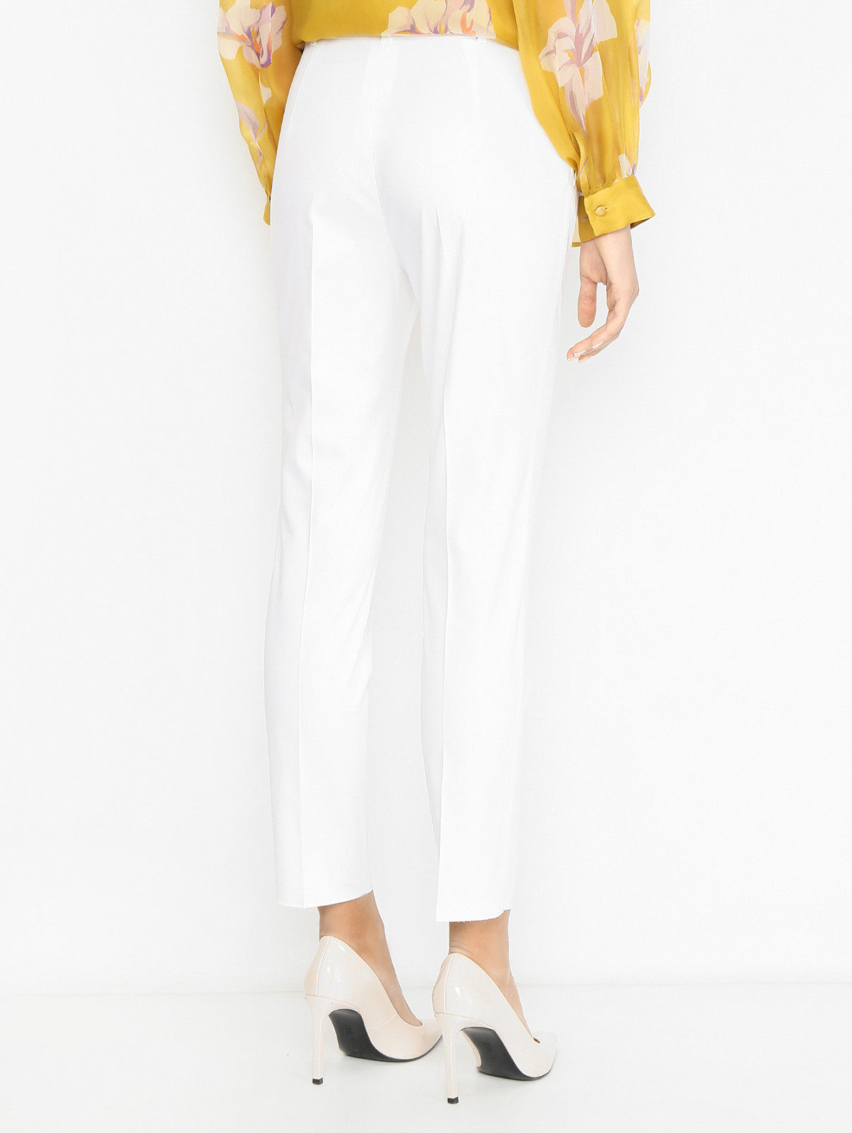 Хлопковые однотонные брюки Max Mara  –  МодельВерхНиз1  – Цвет:  Белый
