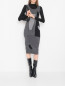Платье без рукавов с узором из смесовой шерсти Moschino  –  МодельОбщийВид