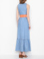 Платье из денима с кружевной отделкой и карманами Moschino Boutique  –  МодельВерхНиз1