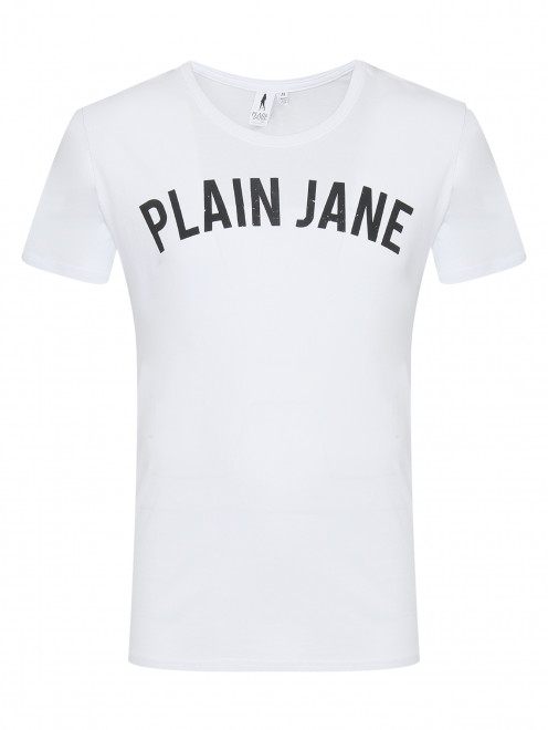 Футболка из хлопка с логотипом Plain Jane Homme - Общий вид