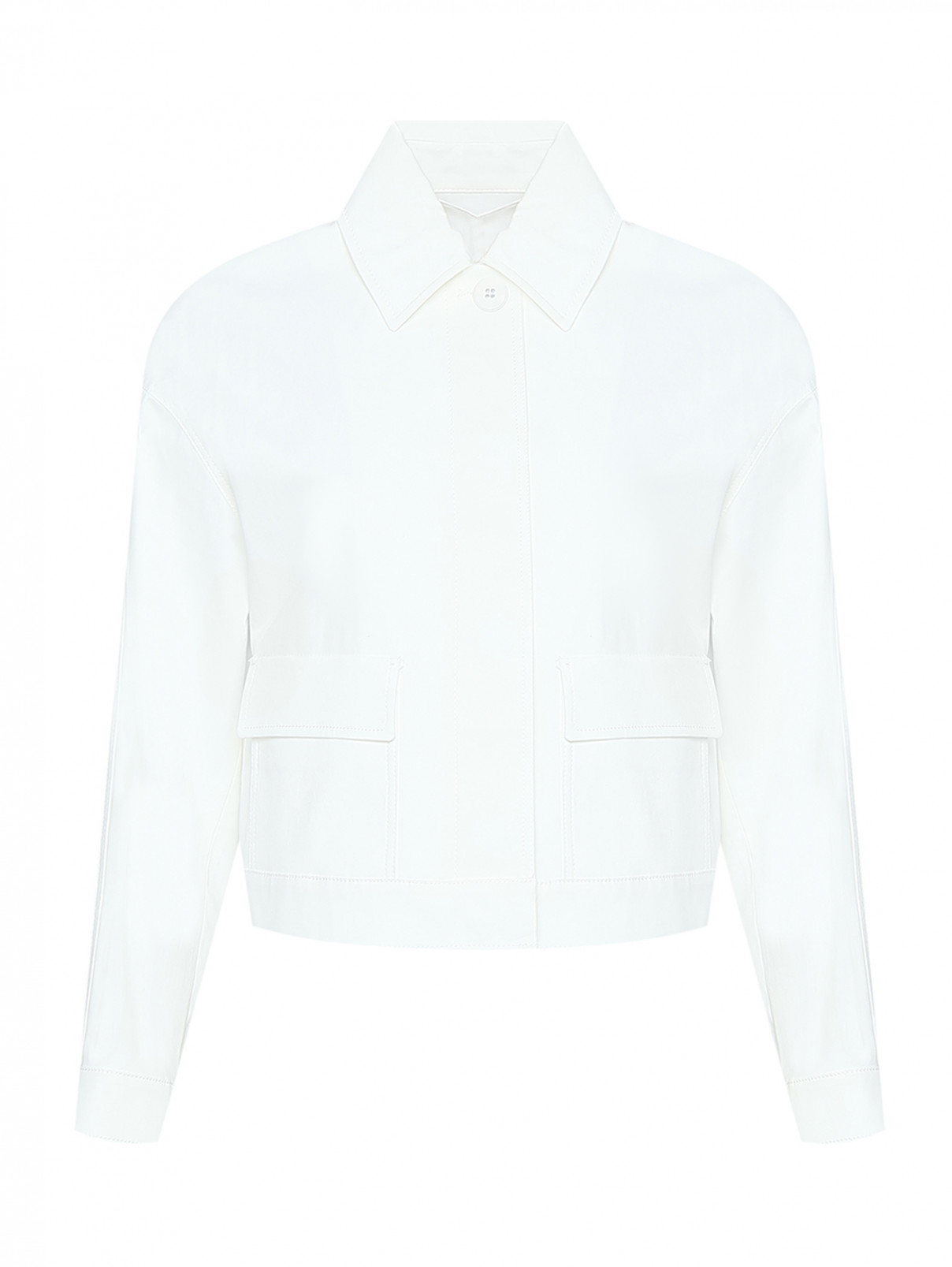 Однотонный жакет с карманами Max Mara  –  Общий вид  – Цвет:  Белый