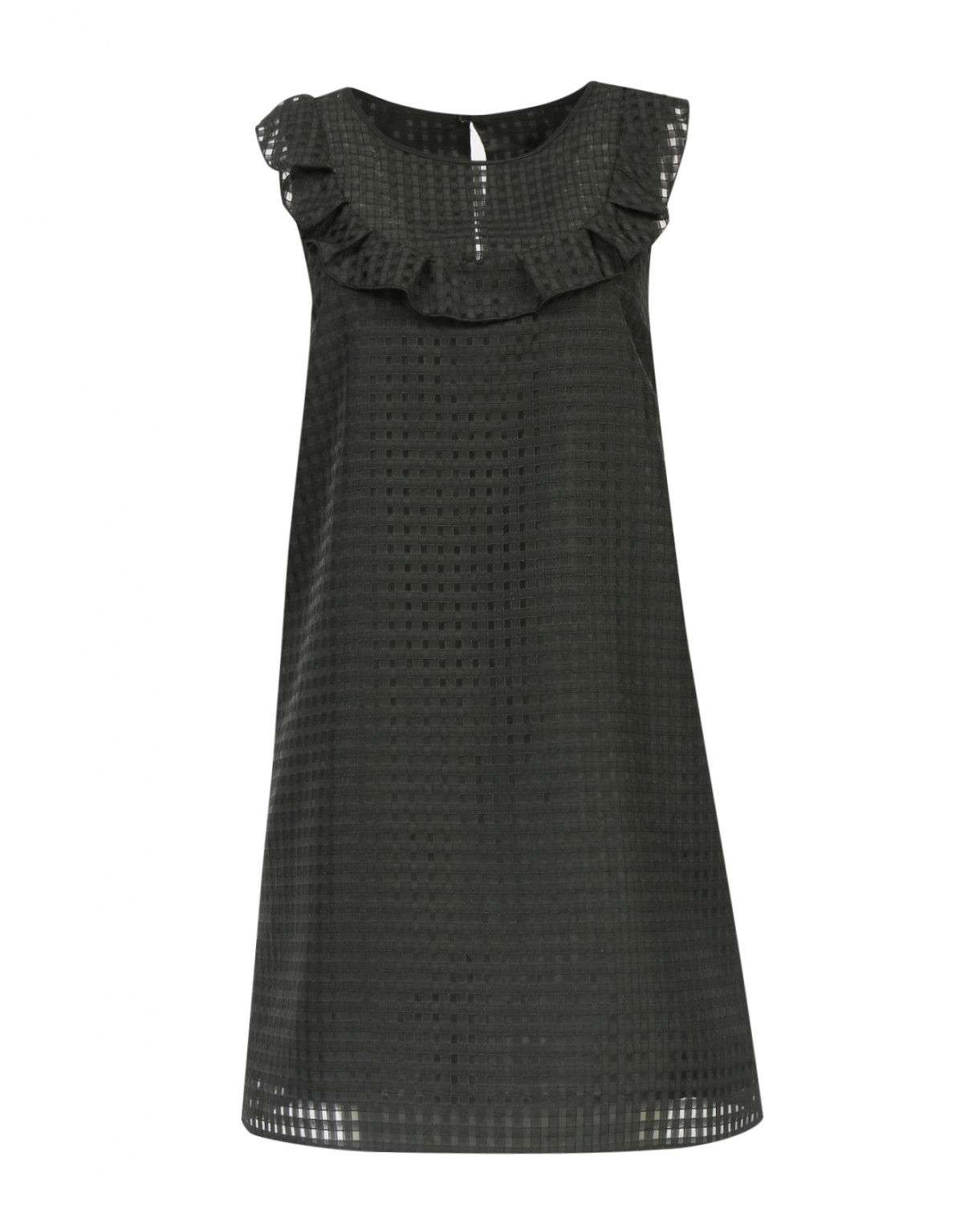 Платье-мини прямого кроя без рукавов Max&Co  –  Общий вид  – Цвет:  Черный