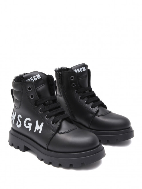 Ботинки из кожи с контрастным принтом MSGM - Общий вид
