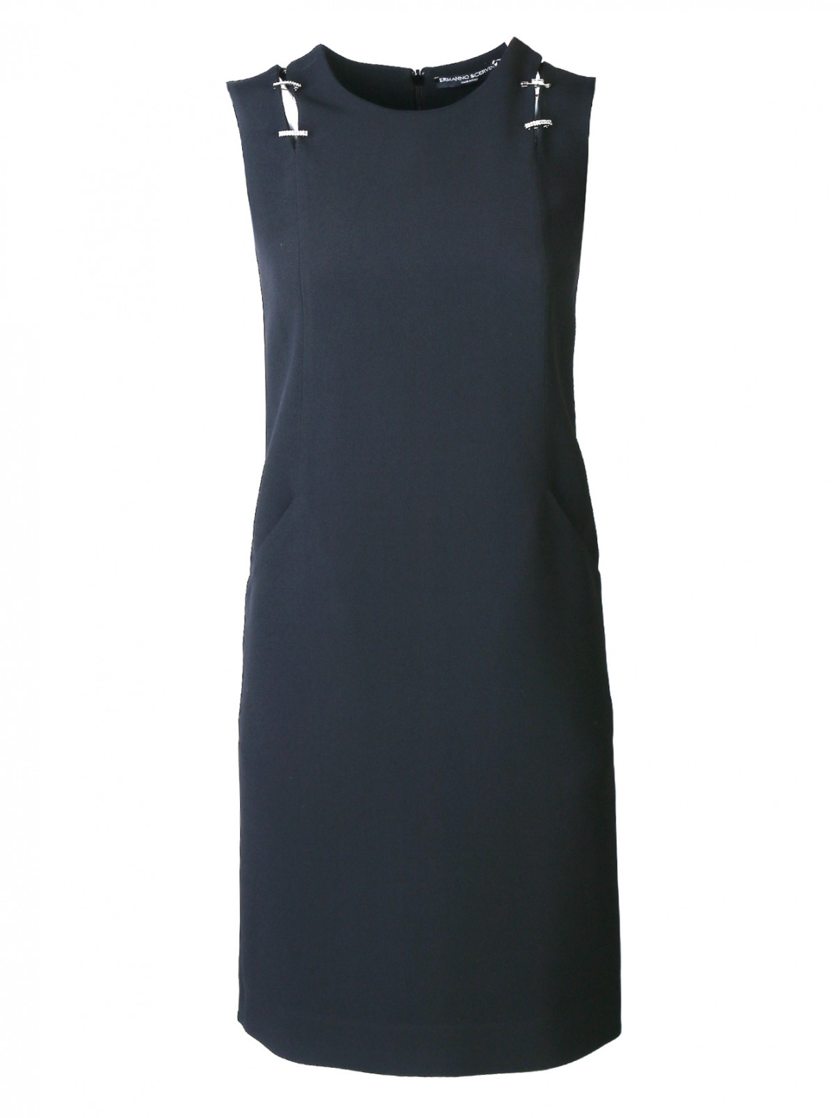 Платье-мини с декором Ermanno Scervino  –  Общий вид  – Цвет:  Черный