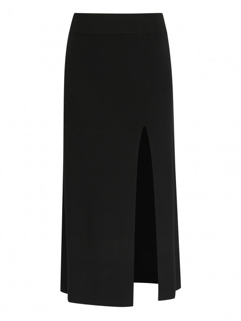 Трикотажная юбка-миди с разрезом - Общий вид