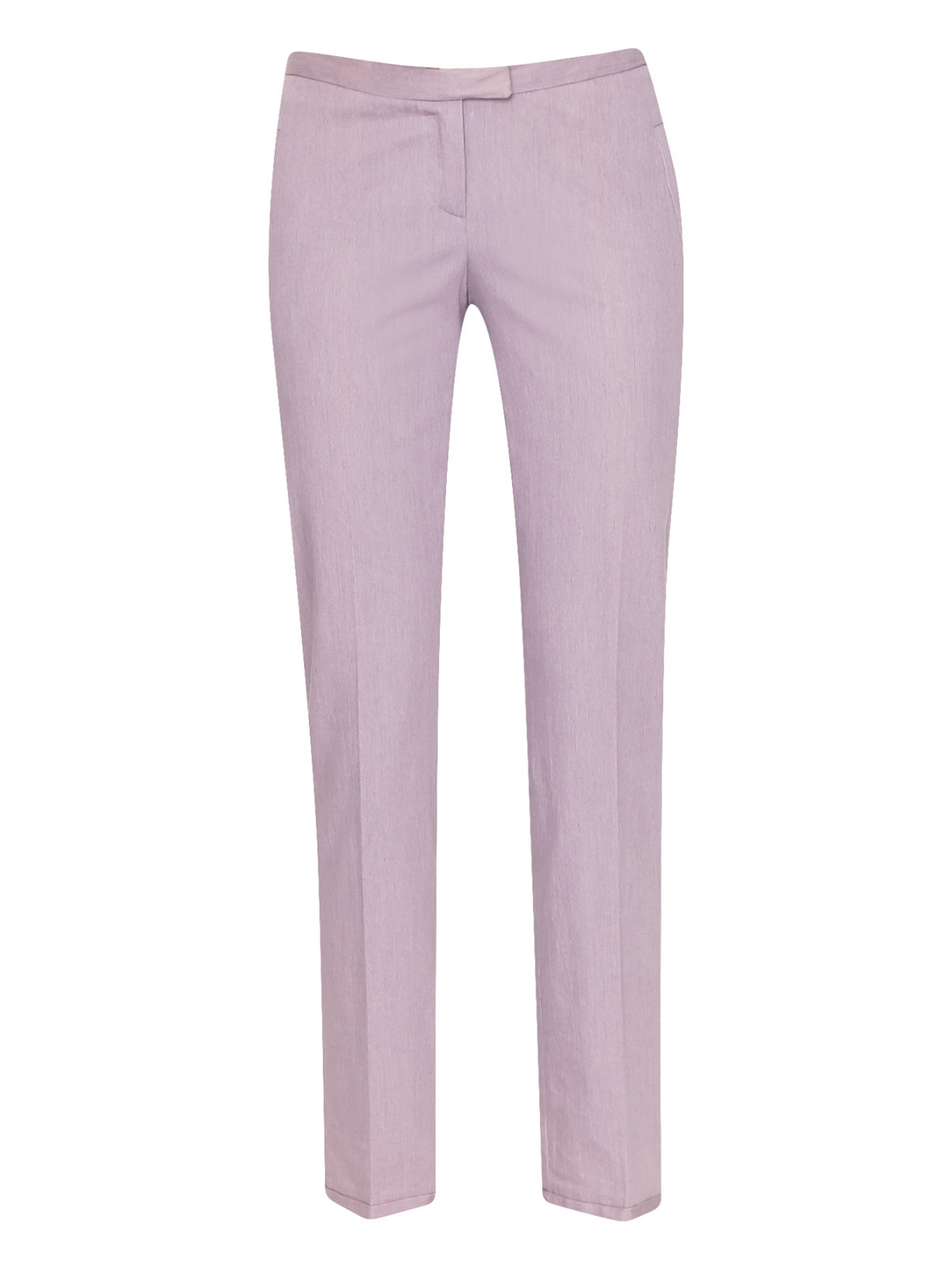 Зауженные брюки из смешанного хлопка Moschino Cheap&Chic  –  Общий вид  – Цвет:  Фиолетовый