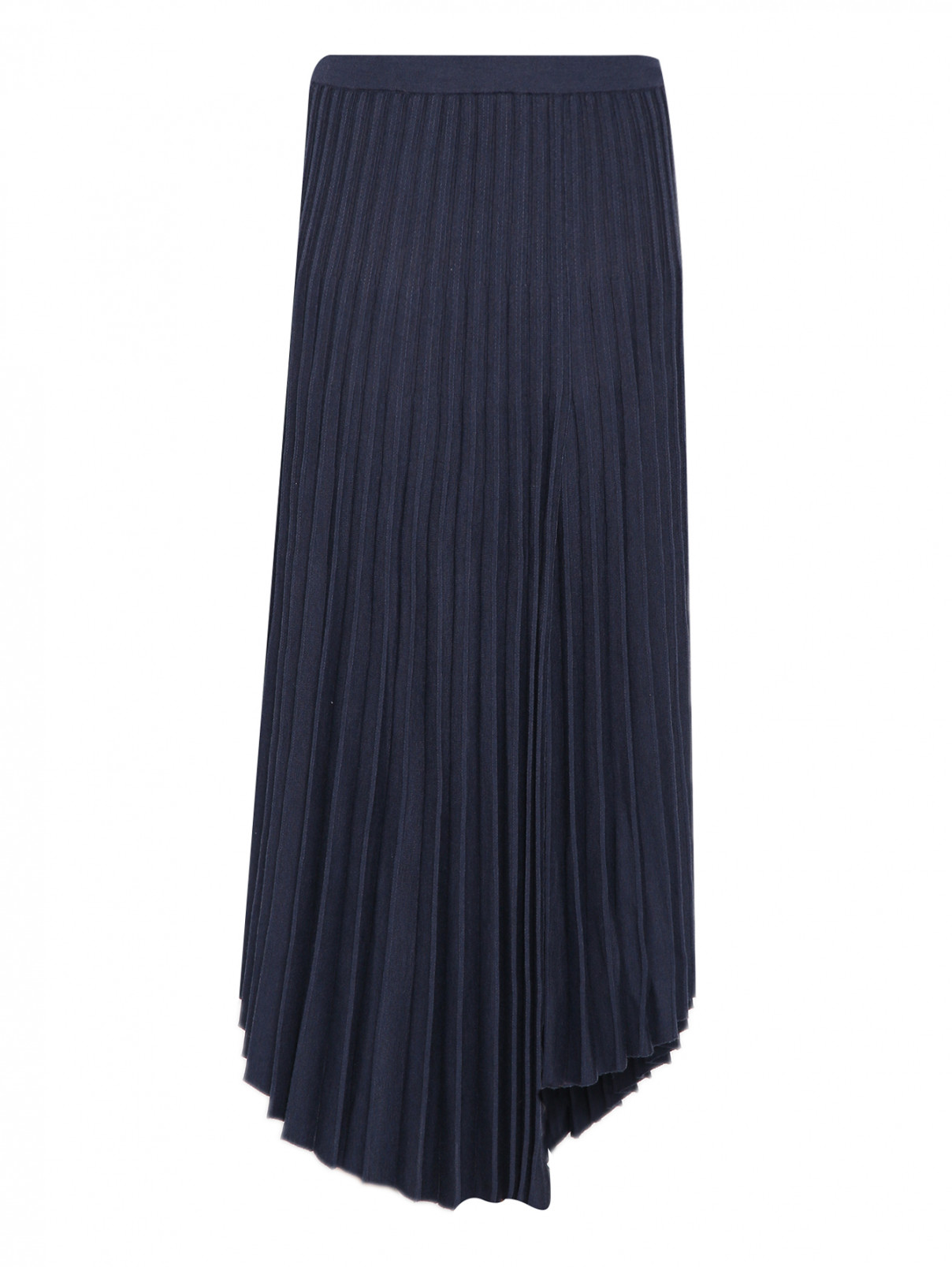 Трикотажная юбка-миди на резинке MRZ  –  Общий вид  – Цвет:  Синий