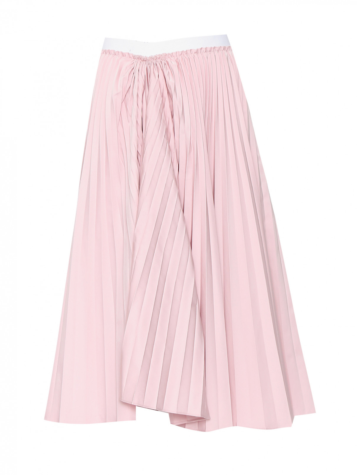 Плиссированная юбка на резинке из смешанного хлопка Marni  –  Общий вид  – Цвет:  Розовый