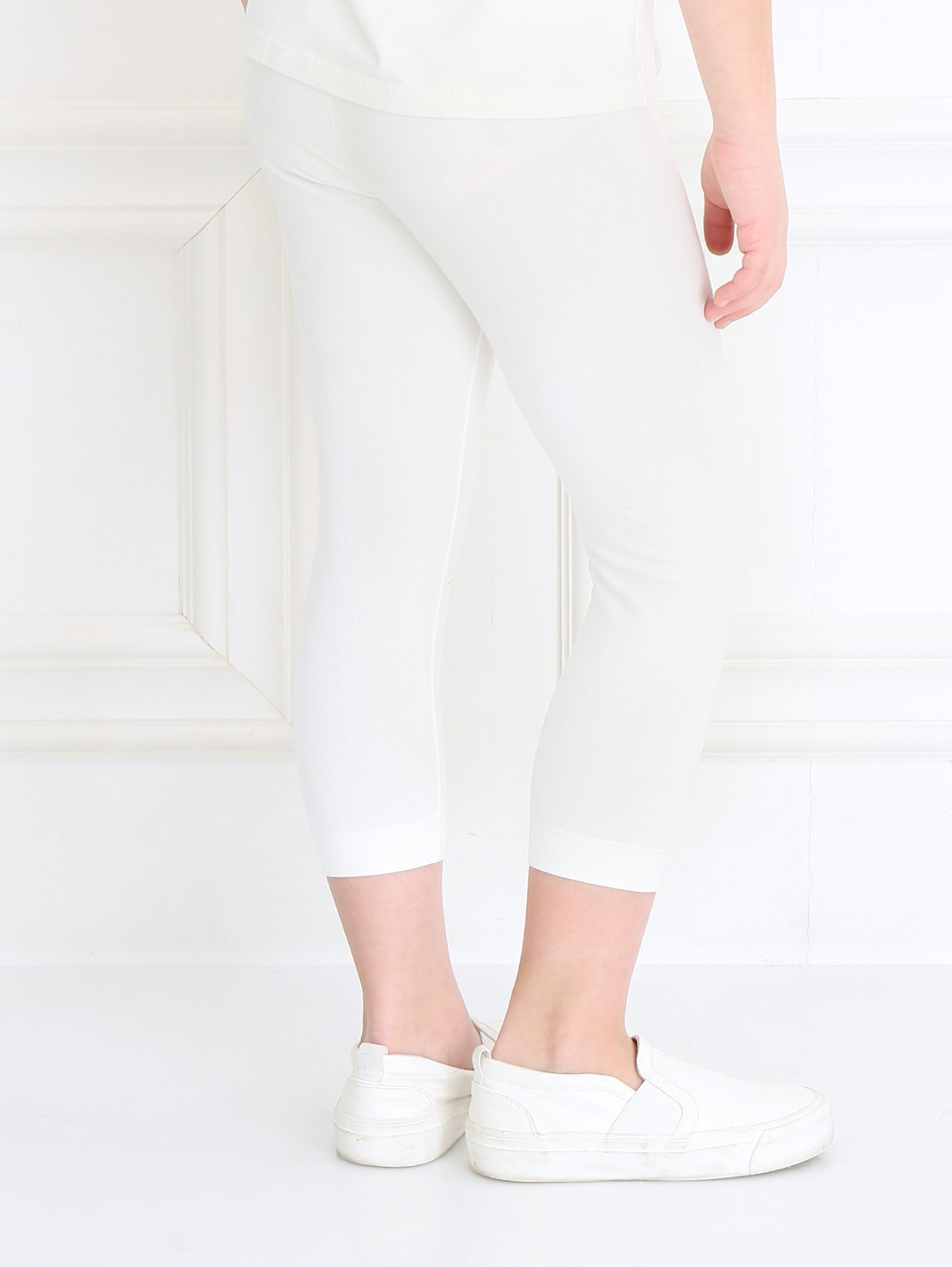 Трикотажные брюки из смешанного хлопка MiMiSol  –  Модель Верх-Низ1  – Цвет:  Белый
