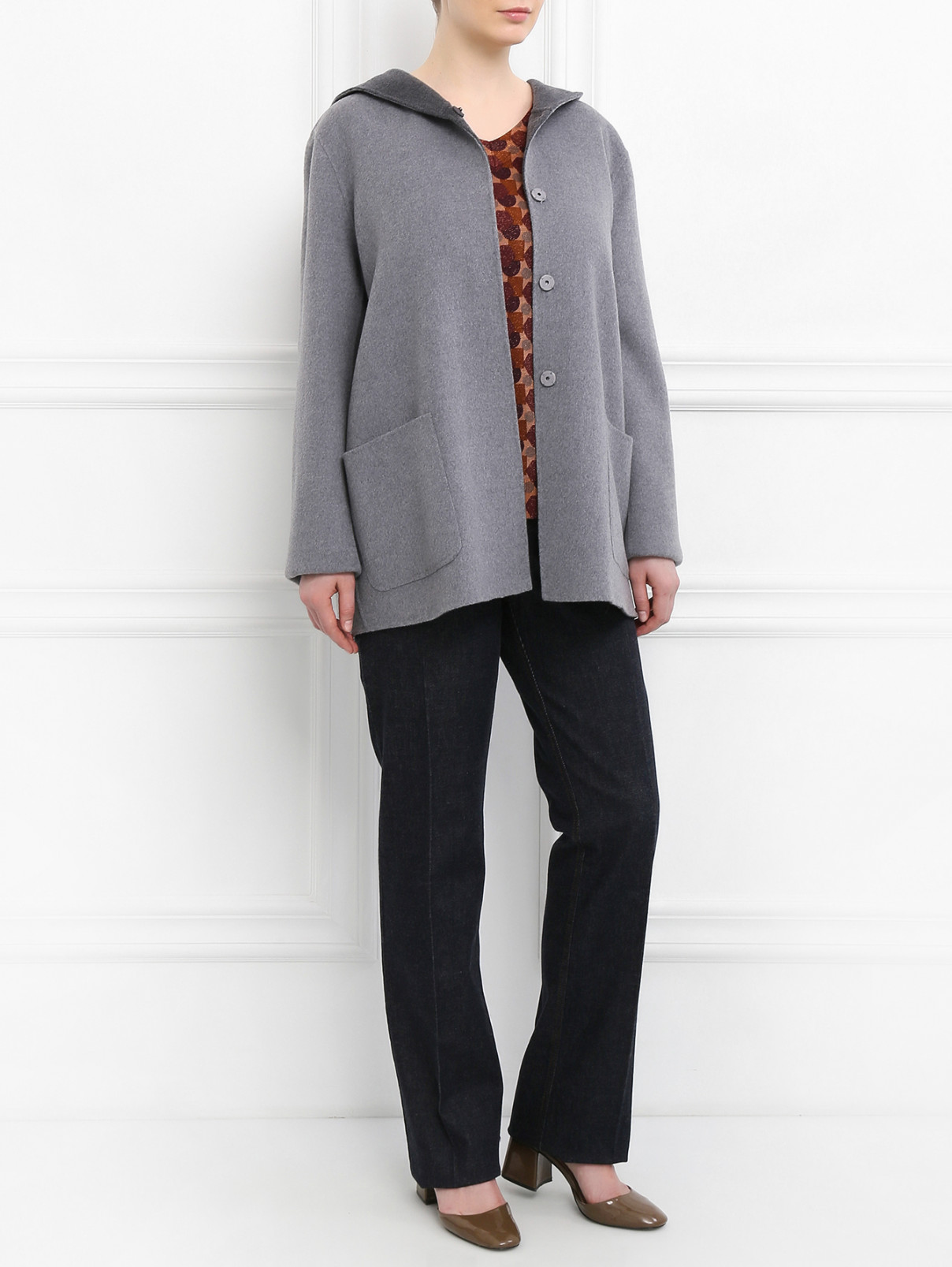 Пальто из шерсти Marina Sport  –  Модель Общий вид  – Цвет:  Серый