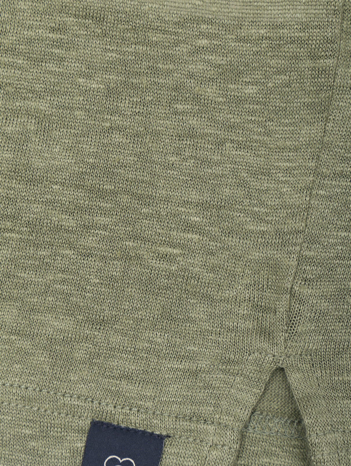 Футболка из льна прямого кроя LARDINI  –  Деталь1  – Цвет:  Зеленый
