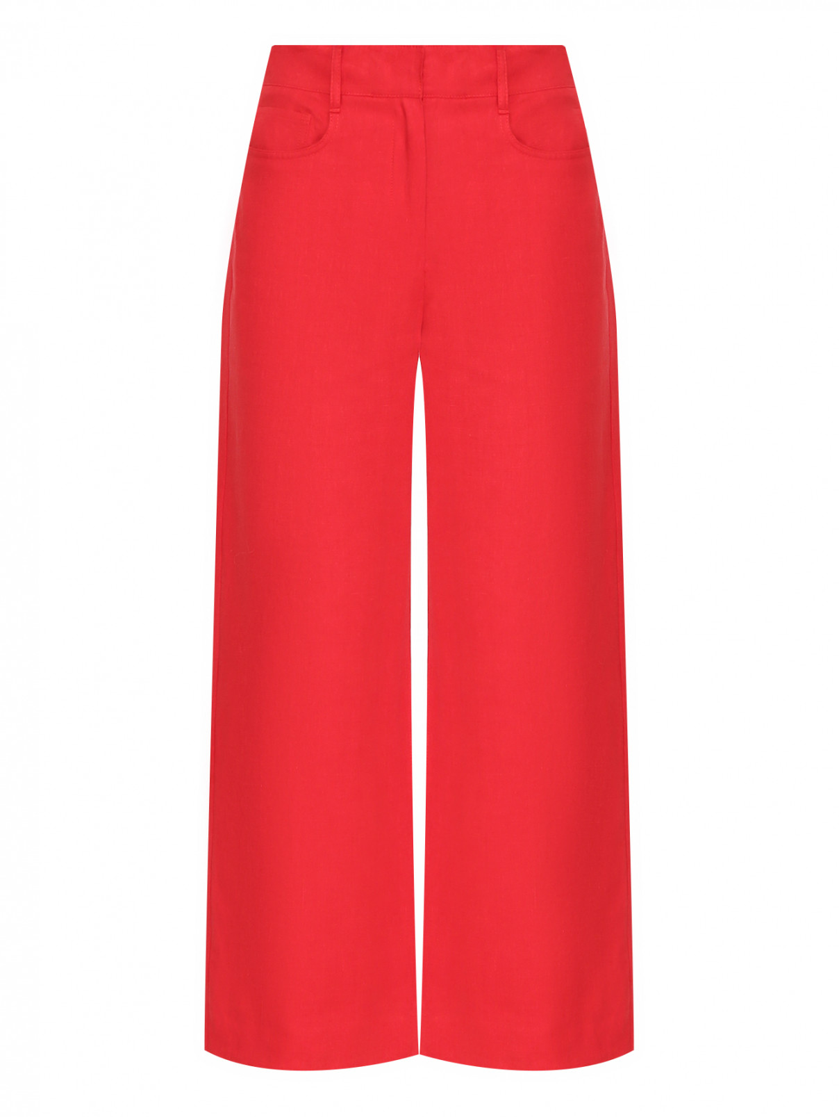 Брюки из льна Max Mara  –  Общий вид  – Цвет:  Красный
