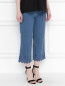 Укороченные джинсы с кружевной отделкой Marina Rinaldi  –  МодельВерхНиз