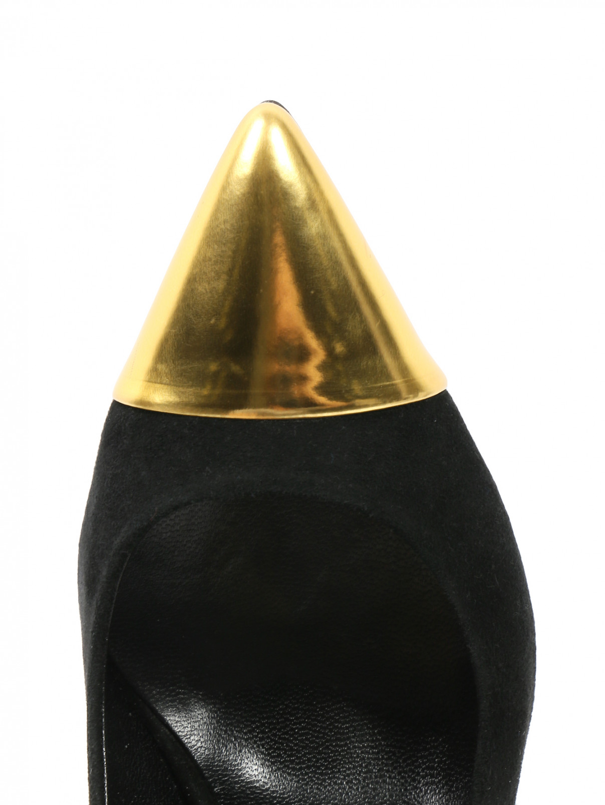 Туфли из замши с контрастными носами Marina Rinaldi  –  Обтравка3  – Цвет:  Черный