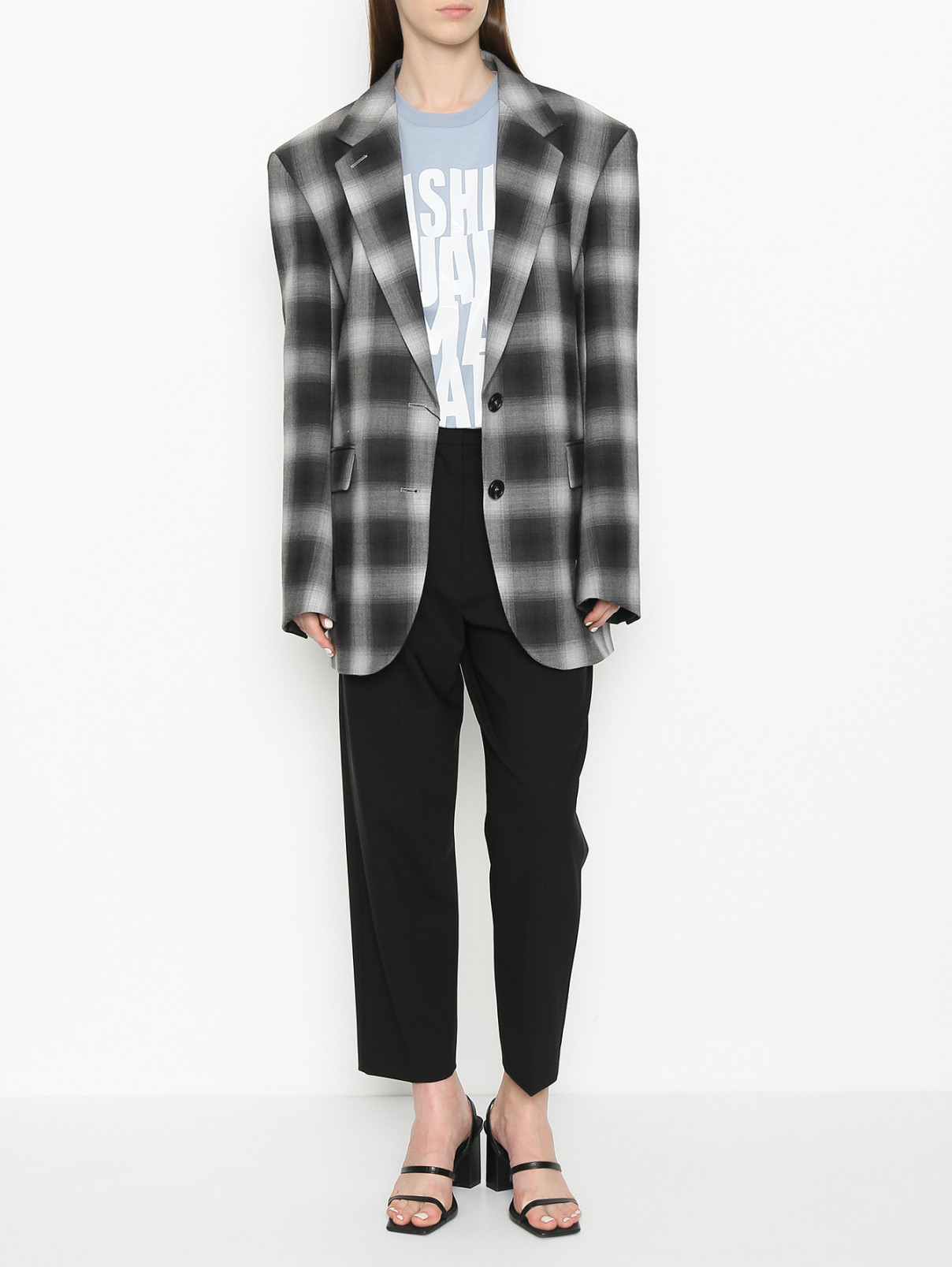 Футболка из хлопка с принтом Max Mara  –  МодельОбщийВид  – Цвет:  Синий