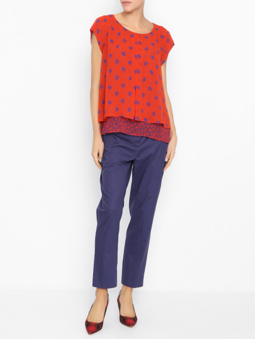 Блуза с растительным принтом Elena Miro - МодельОбщийВид