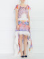 Платье-макси из шелка с цветочным узором Alberta Ferretti  –  Модель Верх-Низ