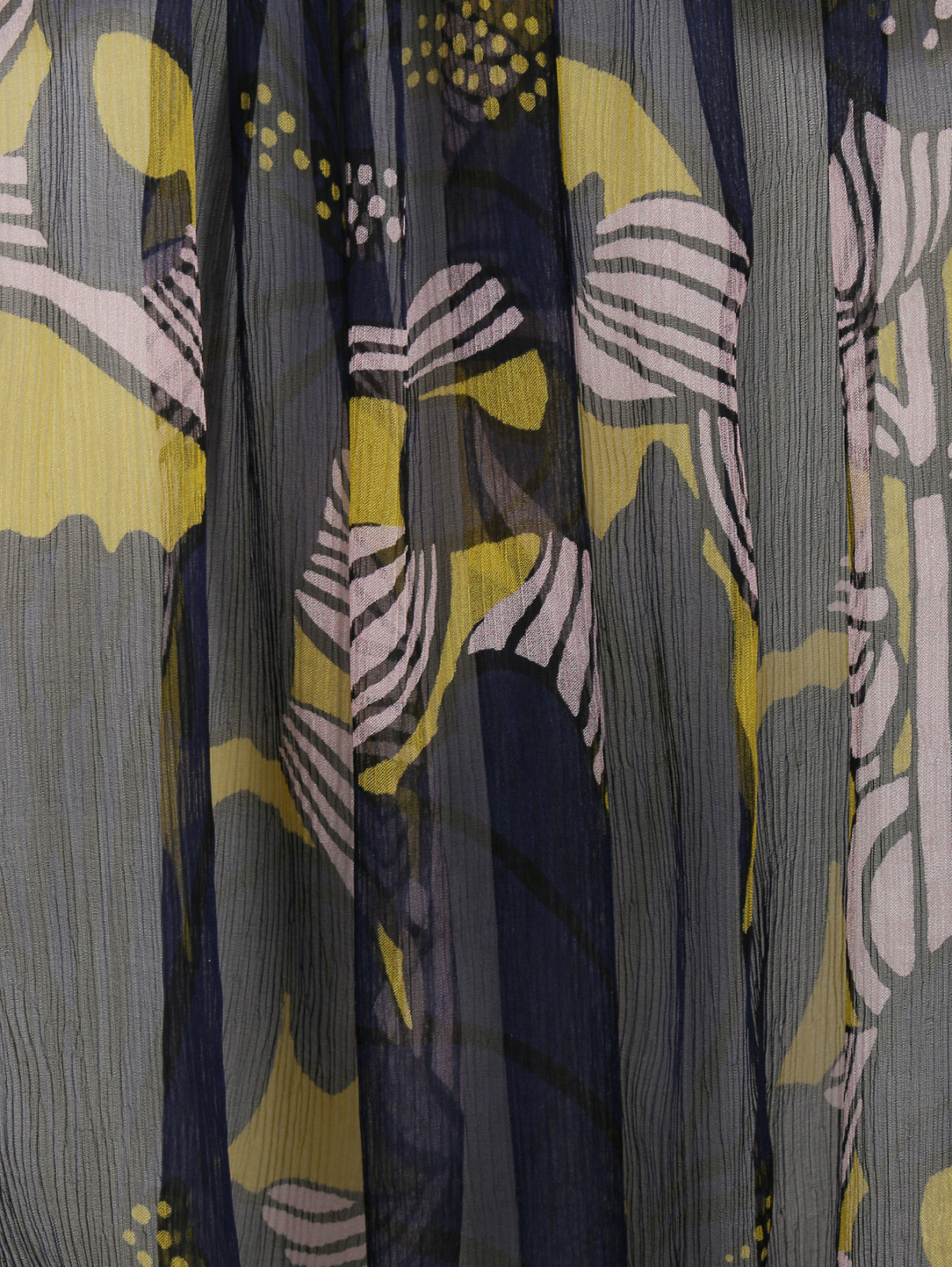 Блуза из шелка свободного кроя с цветочным узором Tara Jarmon  –  Деталь  – Цвет:  Синий