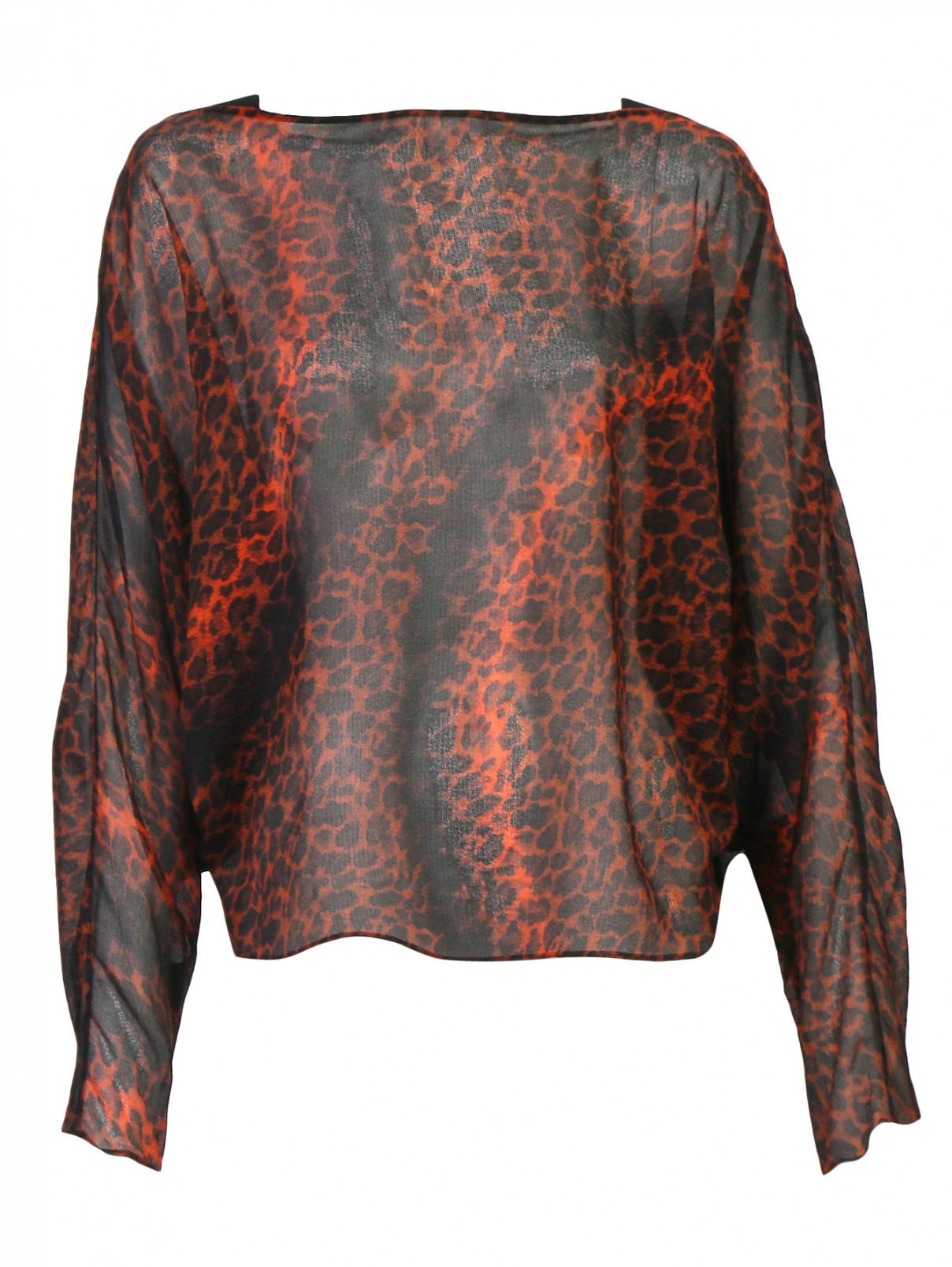Блуза из шелка с анималистичным узором Jean Paul Gaultier  –  Общий вид  – Цвет:  Узор