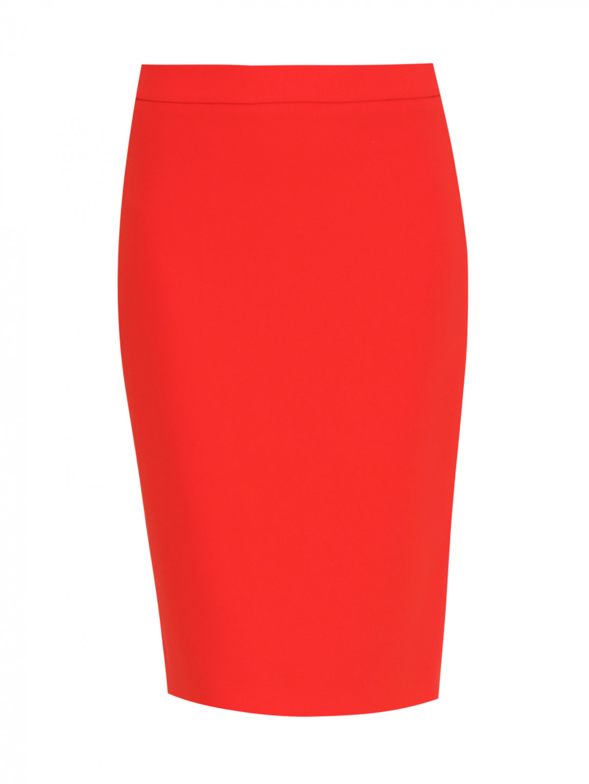 Юбка-карандаш со шлицей сзади Moschino Boutique  –  Общий вид  – Цвет:  Красный