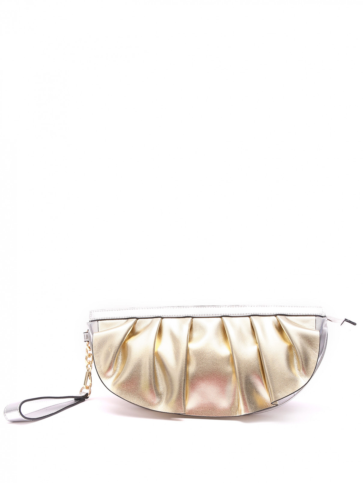 Комбинированная сумка на молнии Marina Rinaldi  –  Общий вид  – Цвет:  Золотой