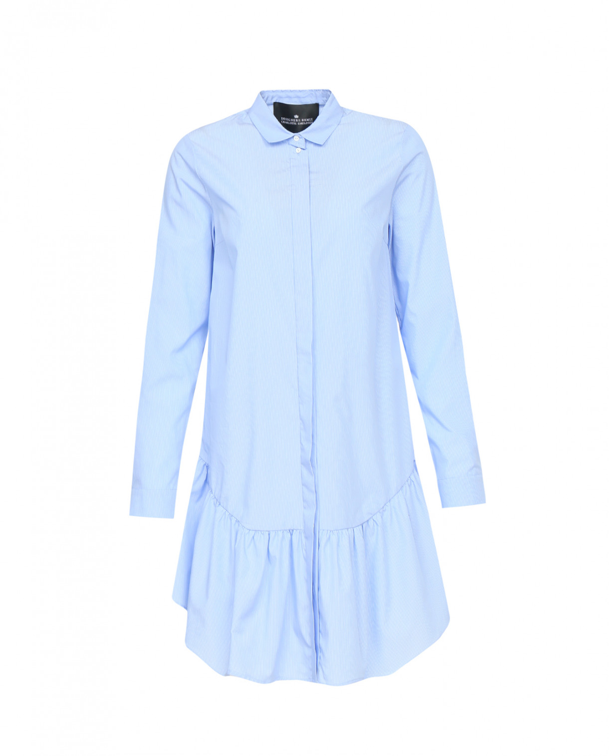 Платье-рубашка из хлопка с заниженной талией DESIGNERS REMIX  –  Общий вид  – Цвет:  Фиолетовый