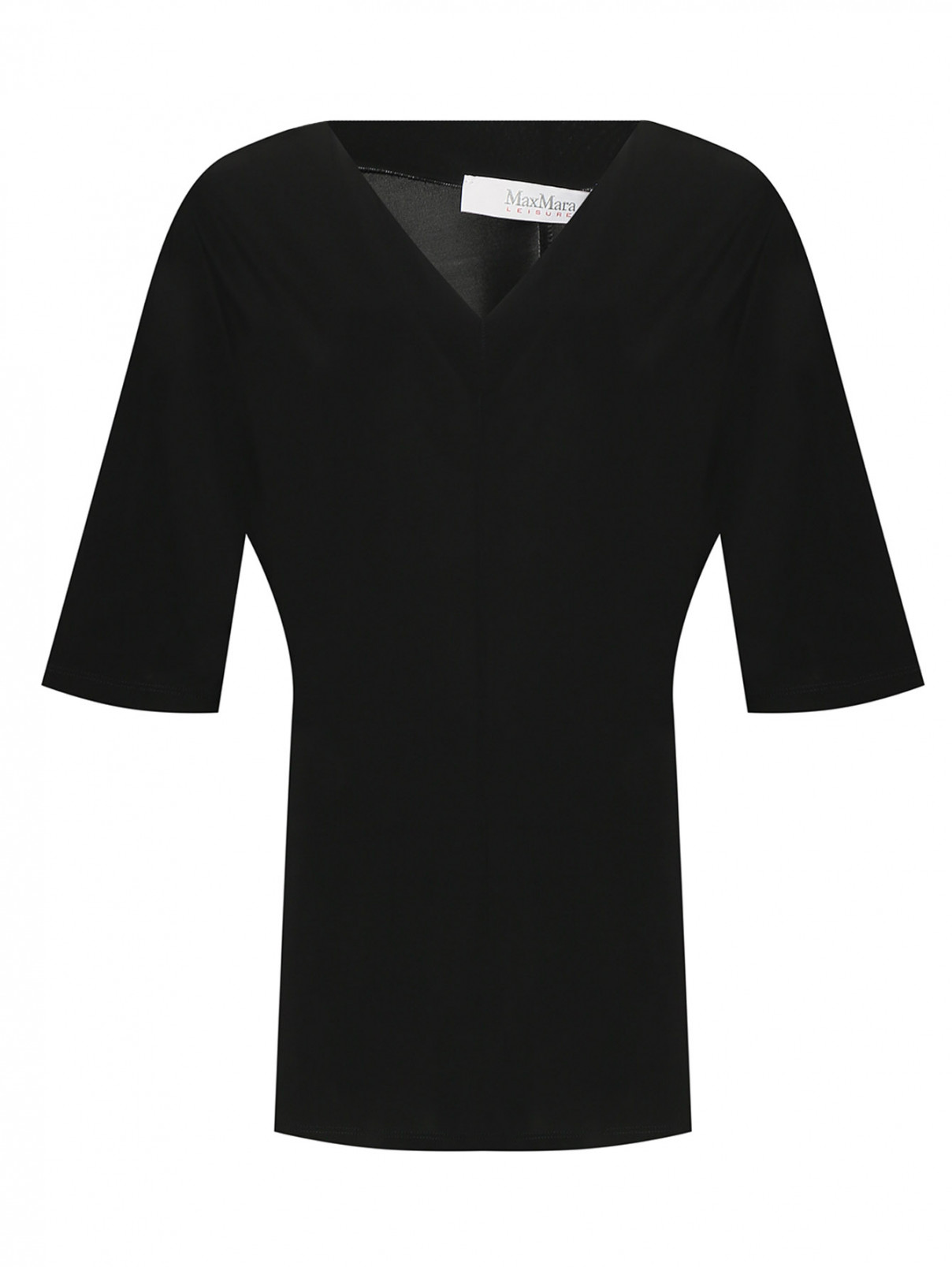 Блуза с V-образным вырезом Max Mara  –  Общий вид  – Цвет:  Черный
