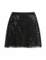 Шелковая юбка-мини с пайетками DKNY  –  Общий вид
