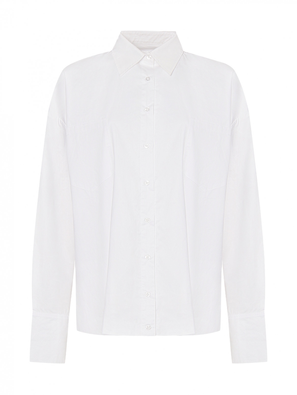 Рубашка из хлопка с накладными карманами Ombra  –  Общий вид  – Цвет:  Белый