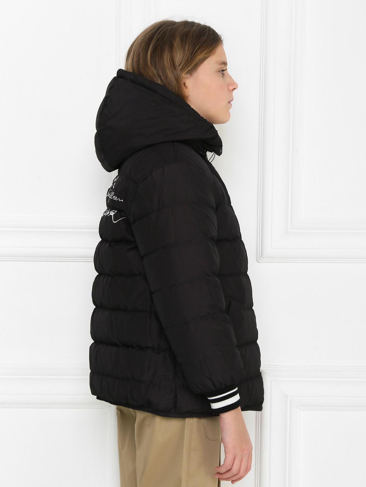 Двусторонняя куртка с узором Dolce & Gabbana  –  МодельВерхНиз2  – Цвет:  Черный
