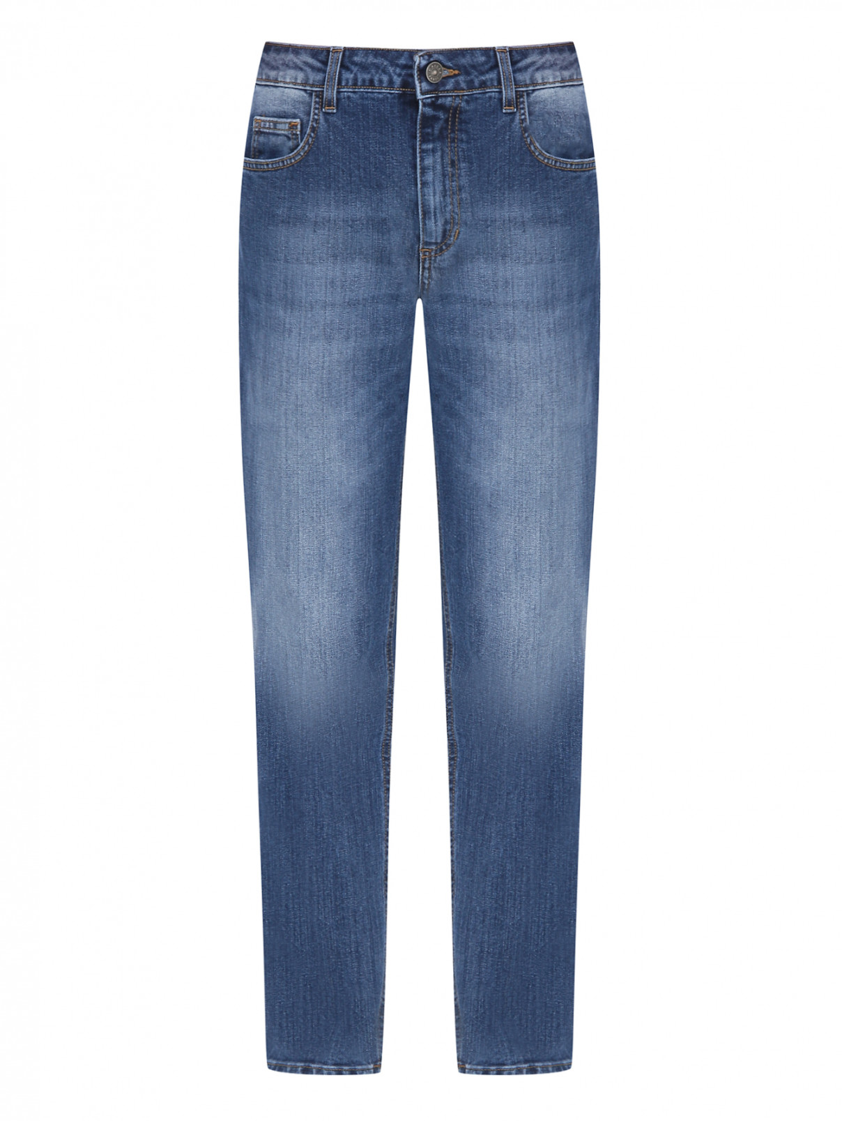 Хлопковые джинсы с принтом Gaelle  –  Общий вид  – Цвет:  Синий