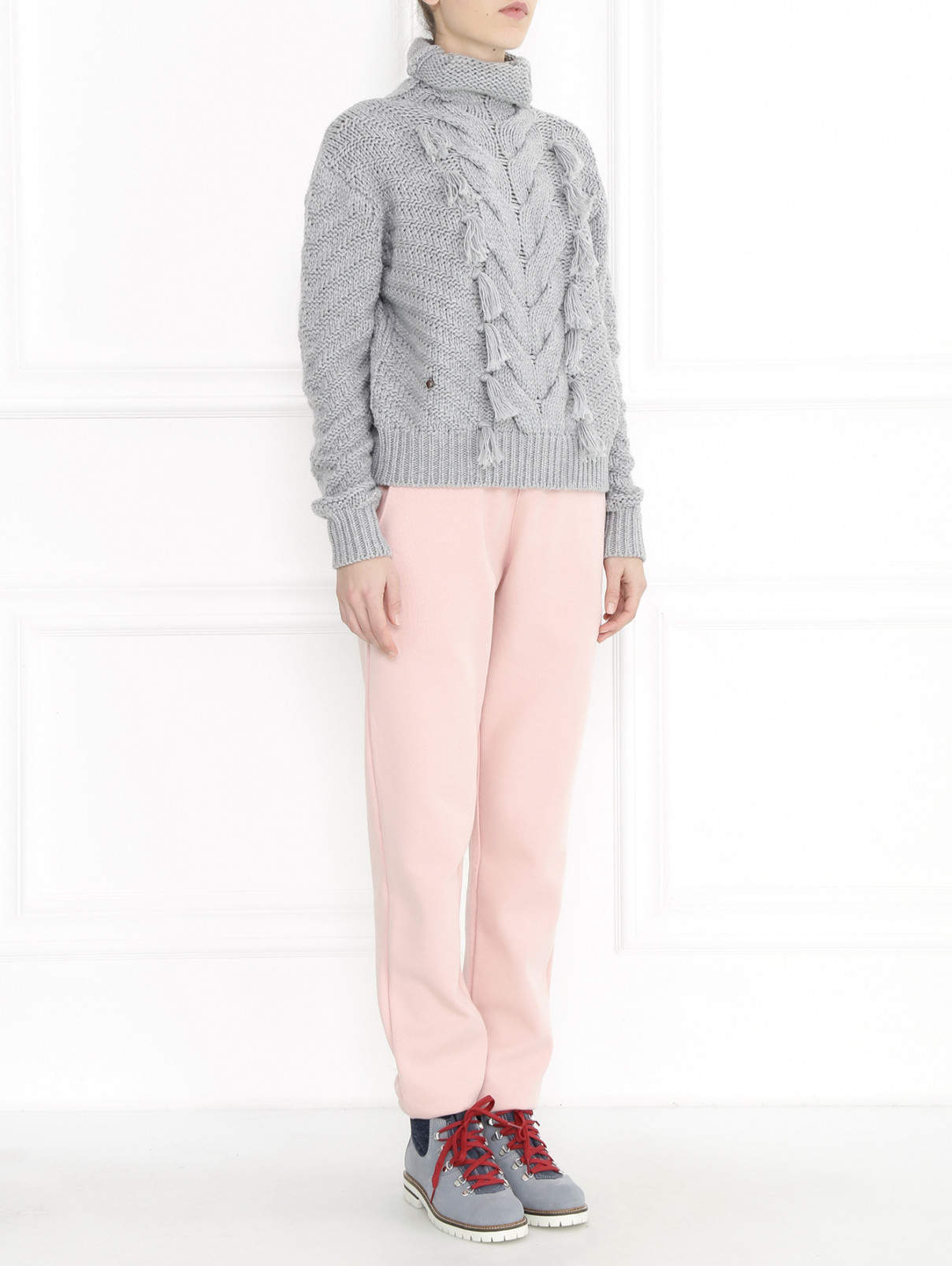 Спортивные брюки из хлопка BOSCO  –  Модель Общий вид  – Цвет:  Розовый